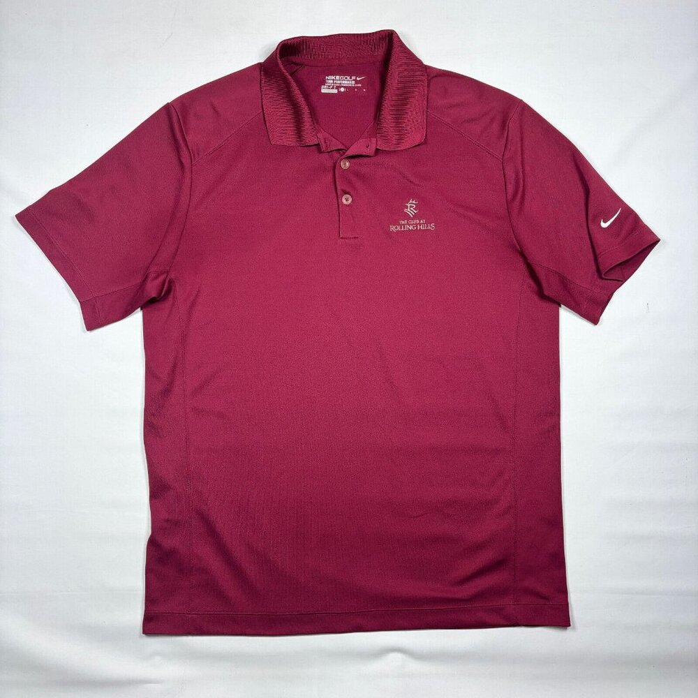 Nike Golf Tour Performance Polo Mens Large Burgundy Club at Rolling Hills Colora